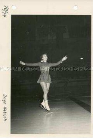 Inge Kabisch, Eiskunstläuferin aus Weißenfels, beim Training in der Werner-Seelenbinder-Halle in Berlin