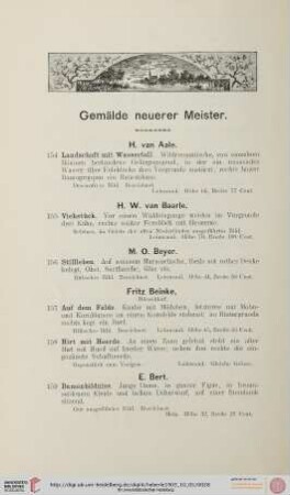 Gemälde neuerer Meister (Nr. 154-321)
