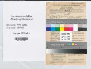 Entnazifizierung Wilhelm Lappé, geb. 09.05.1879 (Landesinspektor)