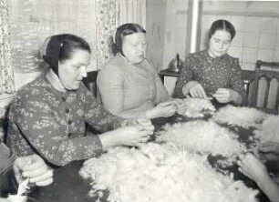 Federschleißen : Frauen beim Federschleißen