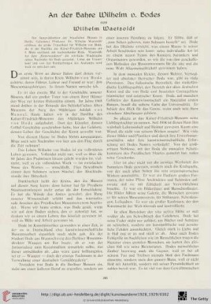 10/11: An der Bahre Wilhelm v. Bodes