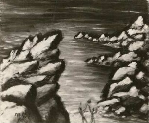 Masereel, Frans: Die weißen Felsen. Öl auf Holz; 38 x 46 vm. 1957