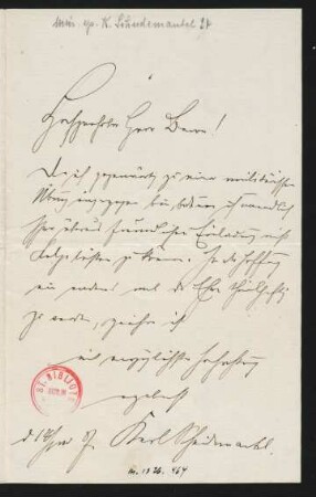 Brief an Baron von Kerkel : 14.06.1907