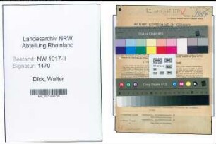 Entnazifizierung Walter Dick , geb. 28.09.1892 (Einzelhandelskaufmann)