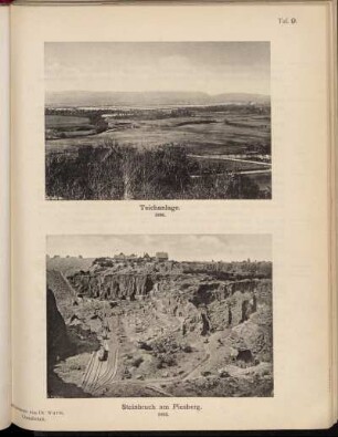Taf. 9. Teichanlage. 1896. / Steinbruch am Piesberg. 1894