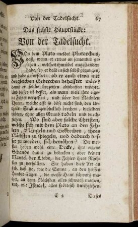 Das sechste Hauptstücke: Von der Tadelsucht.