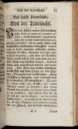 Das sechste Hauptstücke: Von der Tadelsucht.
