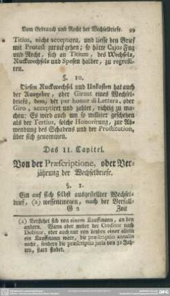 Das 11. Capitel. Von der Praescriptione, oder Verjährung der Wechselbriefe