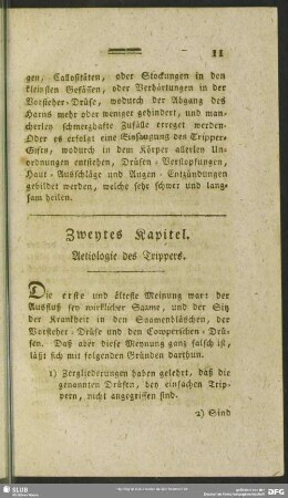 Zweytes Kapitel. Aetiologie des Trippers