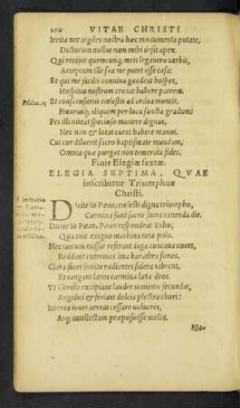 Elegia Septima, Quae inscribitur Triumphus Christi.