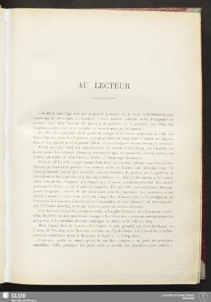 Au lecteur
