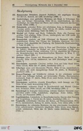 Skulpturen (Nr. 295-321)