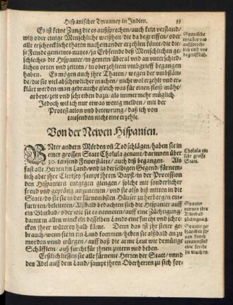 Von der Newen Hispanien.