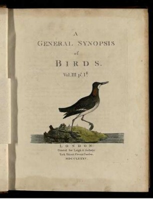 Vol. 3, 1: A general synopsis of birds. Vol. 3, 1