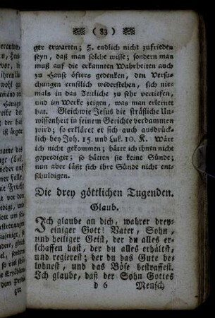 Die drey göttlichen Tugenden. - Beichtgebethe.