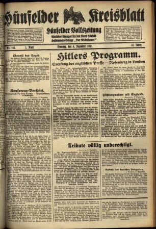 Erste Ausgabe vom Dienstag, den 08. Dezember 1931.