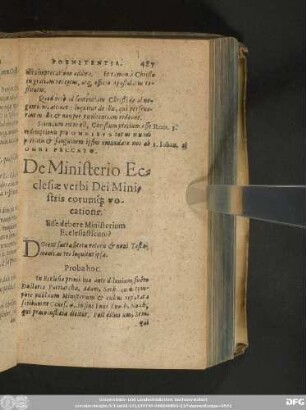 De Ministerio Ecclesiae verbi Dei Ministris eorumq[ue] vocatione.