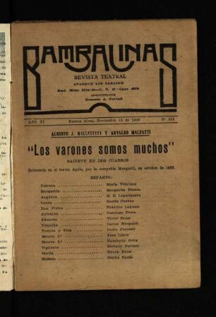 Los varones somos muchos : sainete en dos cuadros