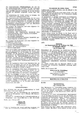 Sportbekleidung : 6/73 vom 6. Februar 1973 ; [Mitteilungen]