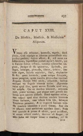 Caput XXIII. De Morbis, Medicis, & Medicinis Abiponum. - Caput XXV. DE Variolis, morbillis, lueque percorum.