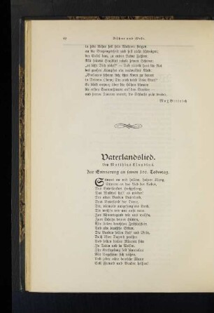 Vaterlandslied. Von Matthias Claudius. Zur Erinnerung an seinen 100. Todestag.