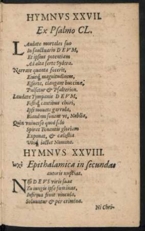 Hymnus XXVII. Ex Psalmo CL.