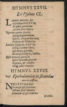 Hymnus XXVII. Ex Psalmo CL.