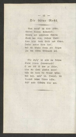 Die schöne Nacht.