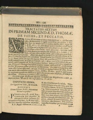 Tractatus Sextus. De Vitiis, Et Peccatis.