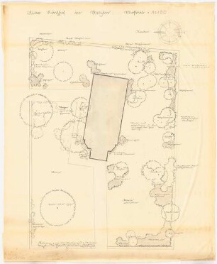 Alter Kirchhof, Retzin: Lageplan mit Gartenplan 1:100