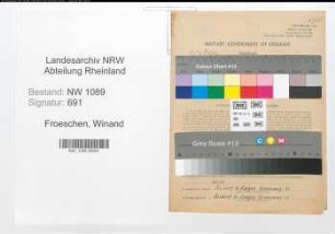 Entnazifizierung Winand Froeschen , geb. 14.09.1910 (Polizist)