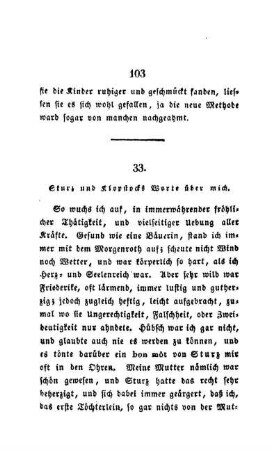 33. Sturz und Klopstocks Worte über mich.