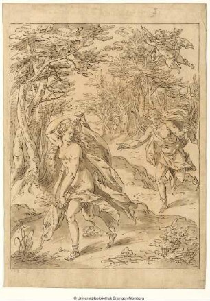 Apollo, Daphne, nach links verfolgend