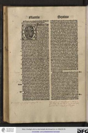 Materia vii de simplicitate divine essentie, et primo queritur in generali an deus sit simplex.