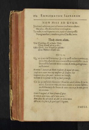 Non Nisi Ad Unum.