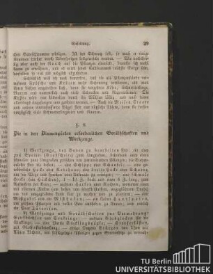 §. 9. Die in den Blumengärten erforderlichen Geräthschaften und Werkzeuge.