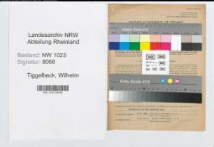 Entnazifizierung Wilhelm Tiggelbeck , geb. 08.10.1905 (Arbeiter)