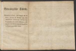 Genealogische Tabelle