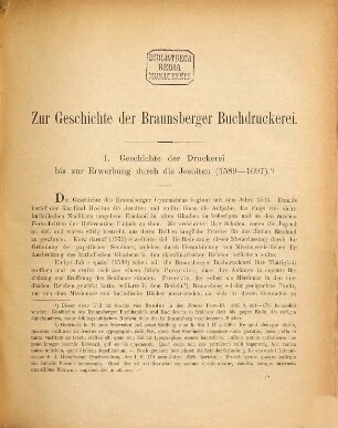 Zur Geschichte der Braunsberger Buchdruckerei