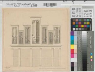 Ronsdorf (Wuppertal) Orgelprospekt der ev.-luth. Kirche 1850 o.M. 30,5 x 32,7 Zeichnung Daniel Roetzel Nachlaß Roetzel Nr. 20