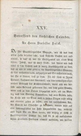 An Herrn Professor Falck.