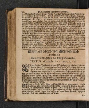 Epistel am achtzehenden Sonntage nach Trinitatis.