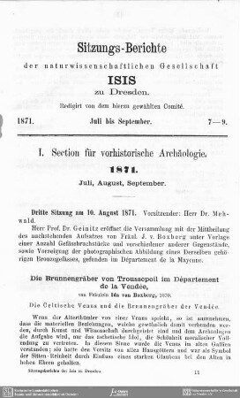 I. Section für vorhistorische Archäologie