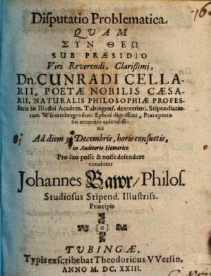 Disputatio problematica