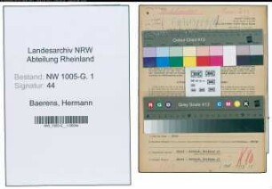 Entnazifizierung Hermann Baerens , geb. 19.09.1903 (Viehkaufmann)