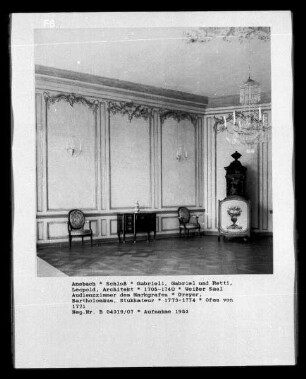 Weißer Saal (Audienzzimmer des Markgrafen)