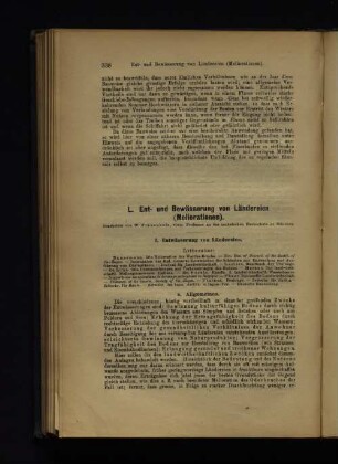 L. Ent- und Bewässerung von Ländereien (Meliorationen).