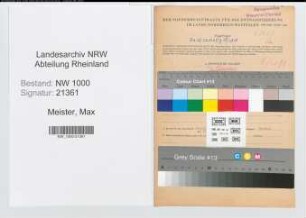 Entnazifizierung Max Meister, geb. 03.01.1893 (Sekretaer)