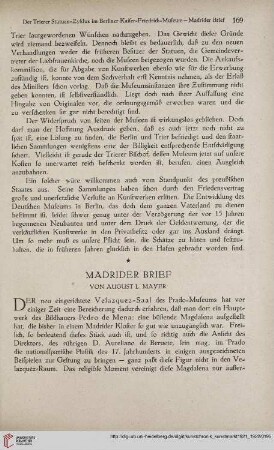 Neue Folge 33 = Jahrgang 57: Madrider Brief