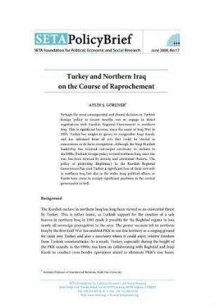 Turkey and Northern Iraq on the course of rapprochement